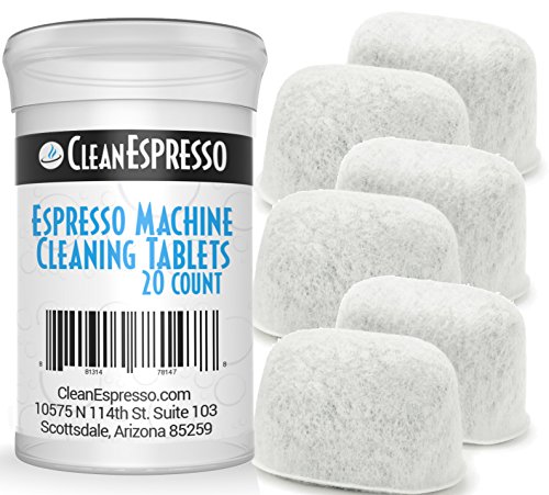 Breville Espresso Machine Cleaning Tablets and Filters - 2 Gram Espresso Cleaning Tablets - Replacement Water Filter - Espresso Machine Cleaner Accessories by CleanEspresso (20 Tablets + 6 Filters)