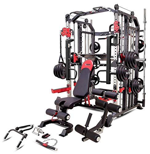 MiM USA Commercial Hercules 1001 Jumbo | Smith Machine & Functional Trainer | Power Cage | Leg Press | Dip Chin & Jammer Arms | Adj. Weight Bench W/Leg Extension | Full Set of Accessories