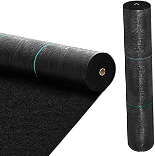 BOTINDO 5oz 3ft x 100ft Weed Barrier Landscape Fabric, Pro Garden Premium Heavy Duty Block Gardening Mat, Dual Layer Fabric Ground Cove Lawn Cloth, Weed Control for Landscaping Outdoor Driveway, Black