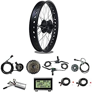 Ricetoo 36V 500W Snow Bike/Fat Tire Electric Bicycle Conversion Kit 26 inch Wheel Rear Rotate Hub Motor with LCD3 Display.