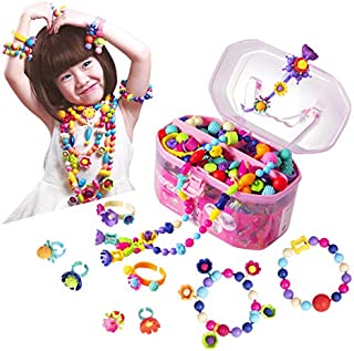 Pop Beads, Jewelry Making Kit - Arts and Crafts for Girls Age 3, 4, 5, 6, 7 Year Old Kids Toys - Hairband Necklace Bracelet and Ring Creativity DIY Set | Ideal Christmas Birthday Gifts (520 PCS)