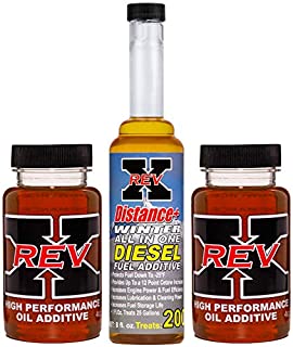 REV X Diesel Winter Oil & Fuel Treatment Kit - 4 oz Oil Treatment (2) + 8 oz Distance+ Winter