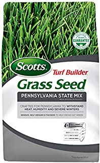 Scotts Turf Builder Grass Seed Pennsylvania State Mix 7 lb., Developed Specifically For Pennsylvania Lawns, Renews, Self-Repairs and Thickens to Help Crowd Out Weeds , Seeds up to 3,250 sq. ft.