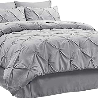 Bedsure Comforter for Queen Bed Queen Comforter Set Bed in A Bag Grey 8 Pieces - 1 Queen Comforter (88x88 Inches), 2 Pillow Shams, 1 Flat Sheet, 1 Fitted Sheet, 1 Bed Skirt, 2 Pillowcases