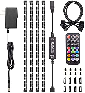 LED Strip Lights, HitLights Weatherproof 4 Pre-Cut 12Inch/48Inch RGB LED Strips Kit, Flexible Color Changing SMD 5050 LED Accent Kit with RF Remote, UL-Listed 15W Power Supply and Connectors