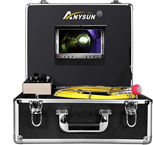 Sewer Inspection Camera with 165FT Cable Plumbing Pipe Snake Cam Chimney Borescope Endoscope Video Inspection Equipment 7 Inch LCD Monitor Waterproof IP68 with DVR (8GB SD Card)