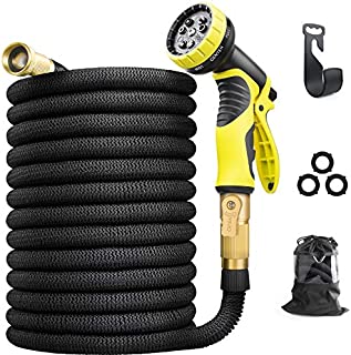 Aterod 75 feet Expandable Garden Hose, Extra Strength Fabric, Flexible Expanding Water Hose with 9 Function Spray Nozzle