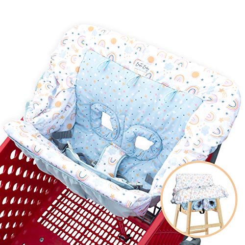 Bristin Baby Shopping Cart Cover. Cushy Baby Hammock for Shopping Cart and High Chair Cover. Shopping Cart Covers for Baby Boy or Baby Girl. Rainbow Infant Seat Grocery Cart Cover. Baby Gifts Unisex