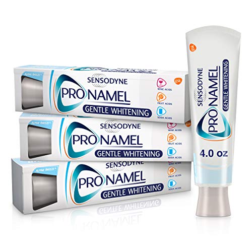 Sensodyne Pronamel Gentle Teeth Whitening Enamel Toothpaste for Sensitive Teeth, to Reharden and Strengthen Enamel, Alpine Breeze - 4 Ounces (Pack of 3)