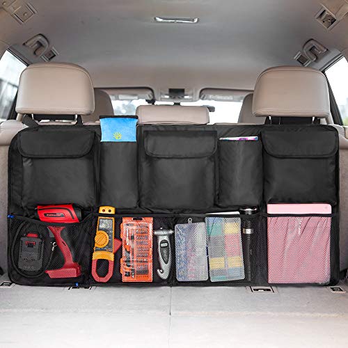 IPARTS EXPERT Car Trunk Backseat Organizer, Large SUV Hanging Storage Bag (42 x 22 inch), Space Saving Organizer for Car Truck Van RV