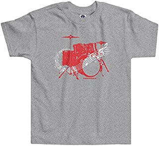 Threadrock Little Boys' Drum Kit Toddler T-Shirt 3T Sport Gray