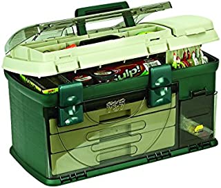 Plano 3-Drawer Tackle Box, Green Metallic/Beige, Premium Tackle Storage, Large (737-002)