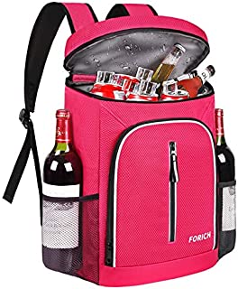 FORICH Soft Cooler Backpack Insulated Waterproof Backpack Cooler Bag Leak Proof Portable Cooler Backpacks to Work Lunch Travel Beach Camping Hiking Picnic Fishing Beer for Men Women (Rose Red)