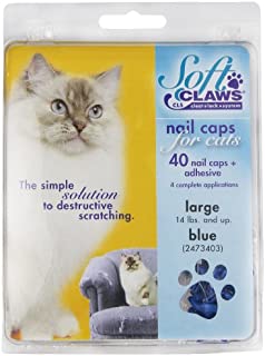 Feline Soft Claws Cat Nail Caps Take-Home Kit, Large, Blue