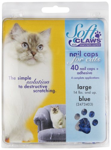 Feline Soft Claws Cat Nail Caps Take-Home Kit, Large, Blue