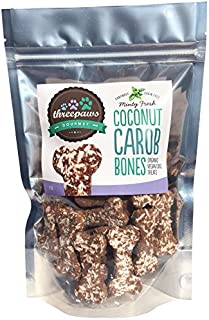 Minty Fresh Coconut Carob Bones Gourmet Organic and Vegan Dog Treats - Gluten Free, Grain Free