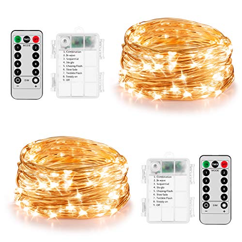 Koxly 2 Pack 20ft 60 Led Fairy Lights with Remote Timer Waterproof Christmas Decor Battery Operated Twinkle Firefly Lights for Bedroom, Garden, Easter, Party, Christma
</p>
                                                            </div>
                            <div class=