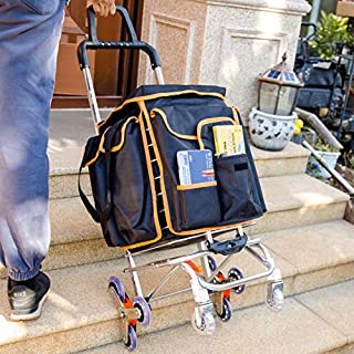 Hereinway Foldable Rolling Cart for Teachers| Rolling Tool Bag |Rolling Cart Organizer with Stair Climbing Cart|Rolling Crate with Multifunction Tool Bag