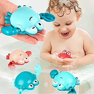 Bath Toys,Wind-up Swimming Crab Baby Bath Toys for 1-5 Year Old Boy Girls Gifts Toys - Pool for Toddlers 1-3 3-4 Years 6 to 12 Months Multi-Colors 4 Pcs