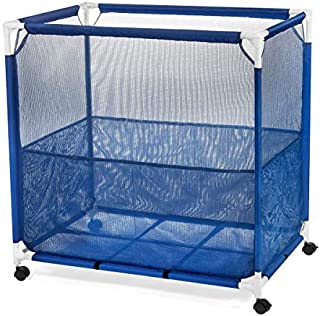 KITLIFE Pool Storage Bin  Rolling Poolside Mesh Container for Toys  Waterproof, UV Resistant Outdoor Organizer Box with Bonus Mesh Bag, Medium Size 36 x 36 x 24, Bonus Mesh Bag Included Blue