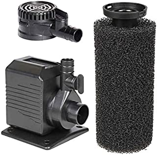 Spaces Places DP430 Pump for Ponds, Fountains, Gardens, Aquariums, Statuary, or Small Water Displays 8'2-16' Power Cord and Foam Pre-Filter, 8.2' Max Height, Black