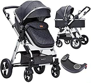 Blahoo Baby Stroller for Toddler .Foldable Aluminum Alloy Pushchair with Adjustable Backrest.Strollers Add Stroller(Black)