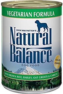 Natural Balance Vegetarian Formula Wet Dog Food, with Brown Rice, Barley, Oat Groats & Carrots, 13 Ounce Can (Pack of 12), Vegan