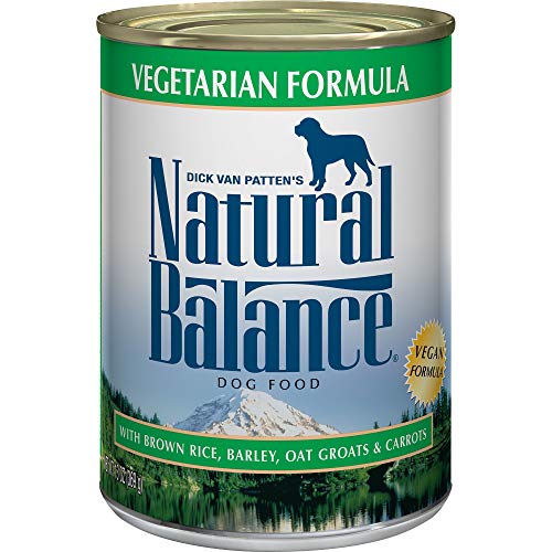 Natural Balance Vegetarian Formula Wet Dog Food, with Brown Rice, Barley, Oat Groats & Carrots, 13 Ounce Can (Pack of 12), Vegan