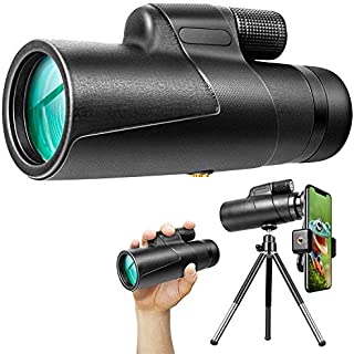 12x50 Monocular Optics Zoom HD BAK4 Prism FMC IPX7 Waterproof Monocular Telescope with Smartphone Adaptor Tripod for Adults Kids Gifts Birding Hunting Camping Travelling Wildlife