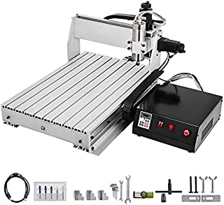 VEVOR CNC Router 6040 3 Axis CNC Router Machine 600x400mm CNC Router Kit 1000W MACH3 Control Large 3D Engraving Machine CNC Router Kit with USB(6040 3 Axis with USB)