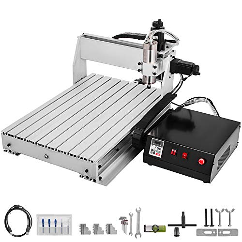 VEVOR CNC Router 6040 3 Axis CNC Router Machine 600x400mm CNC Router Kit 1000W MACH3 Control Large 3D Engraving Machine CNC Router Kit with USB(6040 3 Axis with USB)