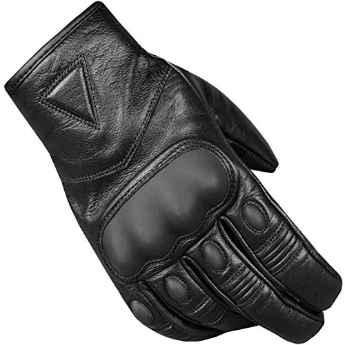 Men's Premium Leather Protective Cruiser Street Motorcycle Biker Gel Gloves S