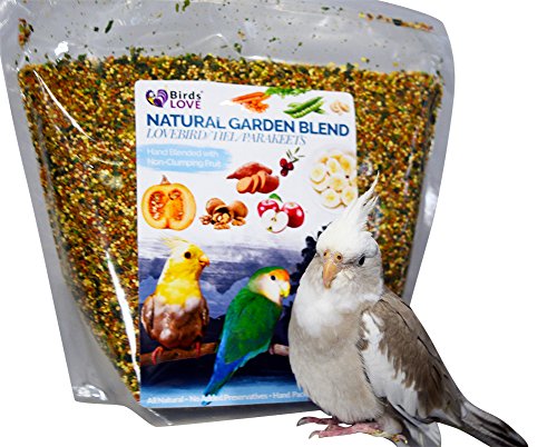 Birds LOVE All Natural Garden Blend Bird Food for Small Birds - Lovebirds, Cockatiels, Parakeets and Parrotlets 2lb