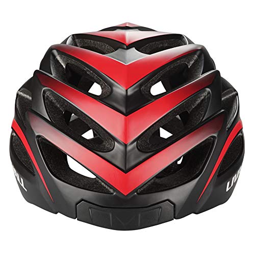 LIVALL BH62 Smart Bling Bike Helmet with Lights LED on The top and Back, Built-in Windbreak Mic, G-Sensor, Bluetooth Speaker, with Bling Jet Controller Cycling Helmet (Black/RED)