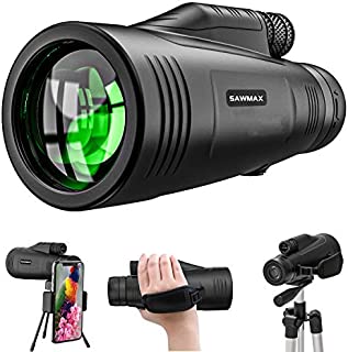 Monocular Telescope 12x50 High Definition with Quick Smartphone Adapter&Tripod&Hand Strap Waterproof Night Vision Monoculars for Bird Watching Hunting