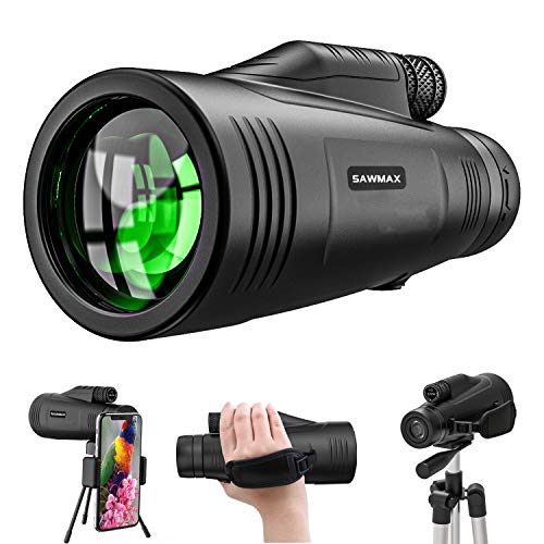 Monocular Telescope 12x50 High Definition with Quick Smartphone Adapter&Tripod&Hand Strap Waterproof Night Vision Monoculars for Bird Watching Hunting