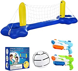 Inflatable Pool Volleyball Set, Pool Toys Pool Party Games for Teenagers, Swimming Pool Float Set & Water Guns for Kids Adults