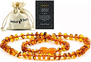 Baltic Amber Necklace (Unisex) 13 inch. Natural Amber from Baltic Region, Genuine Amber