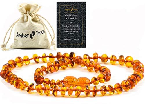 Baltic Amber Necklace (Unisex) 13 inch. Natural Amber from Baltic Region, Genuine Amber