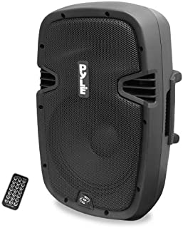 Powered Active PA Loudspeaker Bluetooth System - 10 Inch Bass Subwoofer Monitor Speaker and Built-in USB for MP3, DJ Party Stereo Amp Sub for Concert Audio or Band Music- Pyle PPHP1037UB, blue