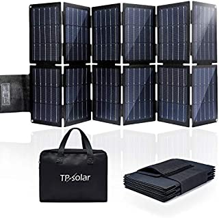 TP-solar 100W Foldable Solar Panel Charger Kit for Portable Generator Power Station Smartphones Laptop Car Boat RV Trailer 12v Battery Charging (Dual 5V USB & 19V DC Output)