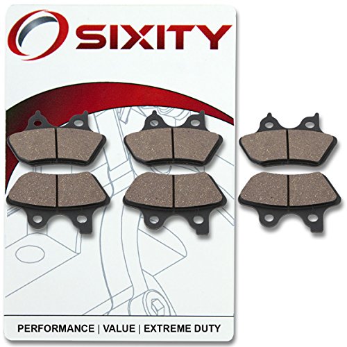 Sixity Front Rear Ceramic Brake Pads 2000-2006 for Harley Davidson FLHRI Road King Set Full Kit Complete