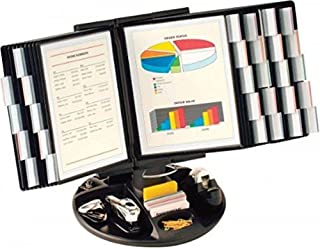 Aidata FDS021L-30 Flip and Find Reference Display Document Holder, Black, 30 Panels 60 Pages, Letter Size