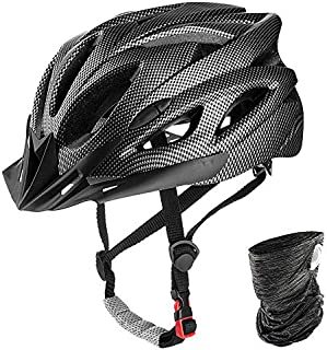 HADLIN Bike Helmets Adult Adjustable Mountain Road Bicycle Helmet for Mens Womens (Black)