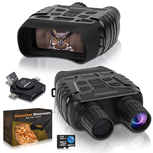 CREATIVE XP Digital Night Vision Binoculars for 100% Darkness - Save Photos & Videos with Audio  4x35 mm Infrared Spy Gear for Hunting & Surveillance  Large Screen & 1000ft Viewing Range  32GB Card
