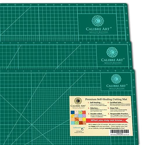 Calibre Art Self Healing Rotary Cutting Mat, Full 24x36, Best for Quilting Sewing | Warp-Proof & Odorless (Not from China)