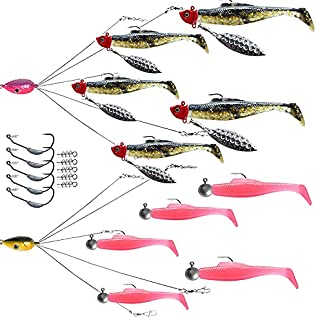 5 Arm Alabama Bait Rigs Without Spoon Blades, Umbrella Rig A-Rig for Boat Trolling Fishing, Swimbait Lures for Striper Bass Crappie Walleye Pickerel Trout Perch