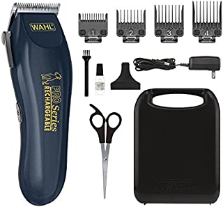 WAHL Lithium Ion Deluxe Pro Series Rechargeable Pet Clipper Grooming Kit with Low Noise & Heavy Duty Motor for Cordless Electric Trimming & Shaving Dogs  Model 9591-2100