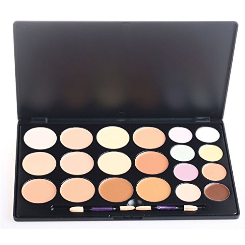 PhantomSky 20 Colors Cream Concealer Camouflage Makeup Highlighter Contour Palette Combination with Brush - Perfect for Professional and Daily Use