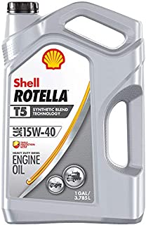 Shell Rotella T5 Synthetic Blend 15W-40 Diesel Engine Oil (1 Gallon, Case of 3)